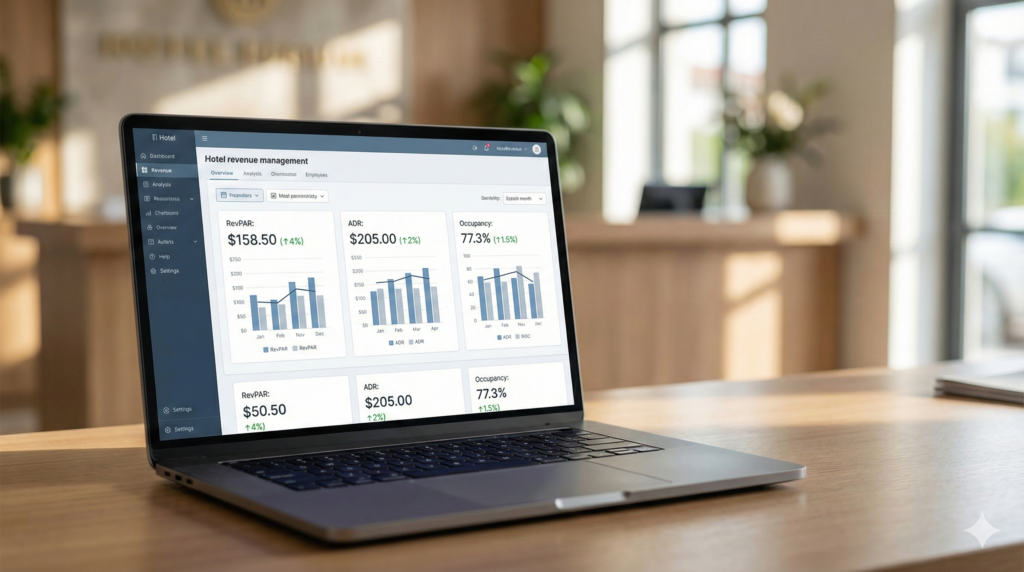 RevPAR for small hotels revenue dashboard